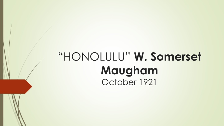 honolulu w somerset maugham october 1921 n.w