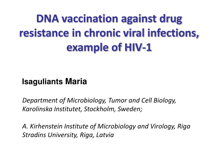 dna vaccination against drug resistance n.w