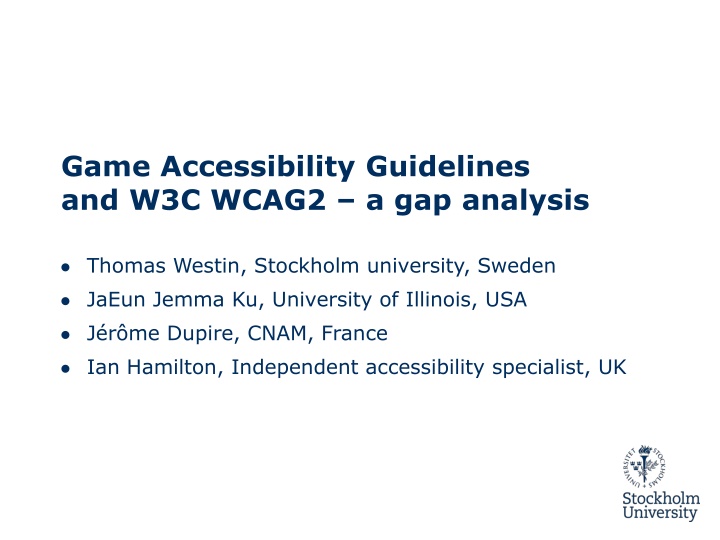 game accessibility guidelines and w3c wcag2 n.w