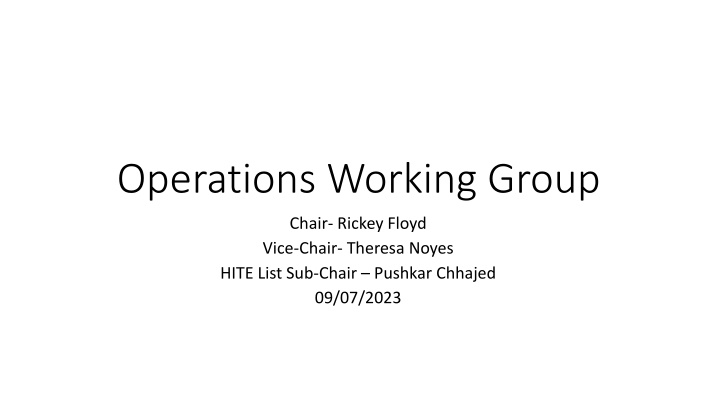 operations working group n.w