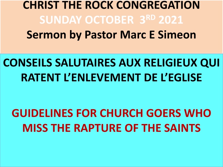 christ the rock congregation sunday october n.w