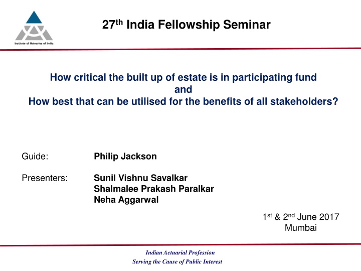 27 th india fellowship seminar n.w