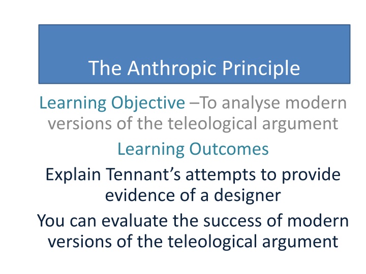 the anthropic principle n.w