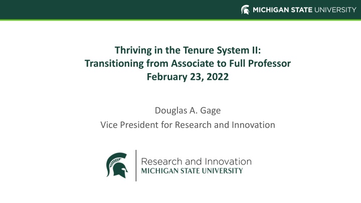 thriving in the tenure system ii transitioning n.w
