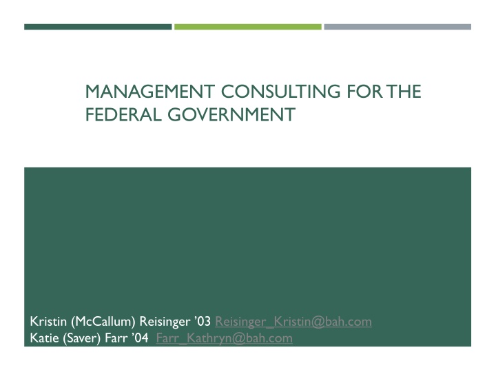 management consulting for the federal government n.w