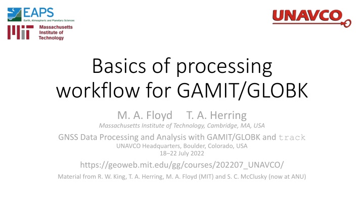 basics of processing workflow for gamit globk n.w