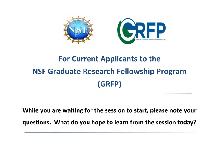 for current applicants to the nsf graduate n.w