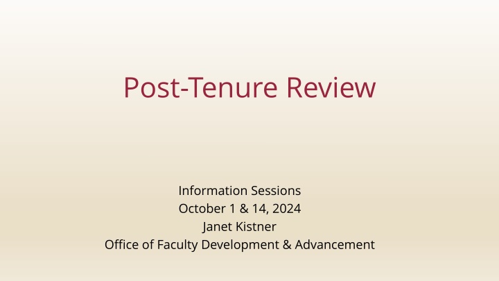 post tenure review n.w