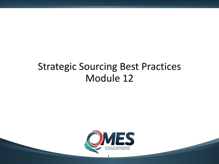 strategic sourcing best practices module 12 n.w