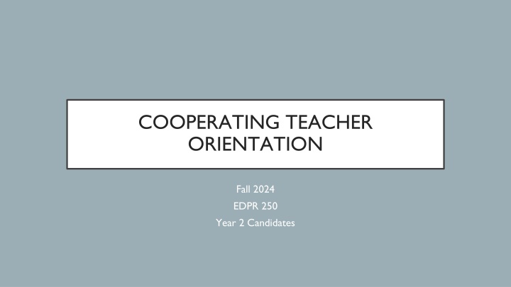 cooperating teacher orientation n.w