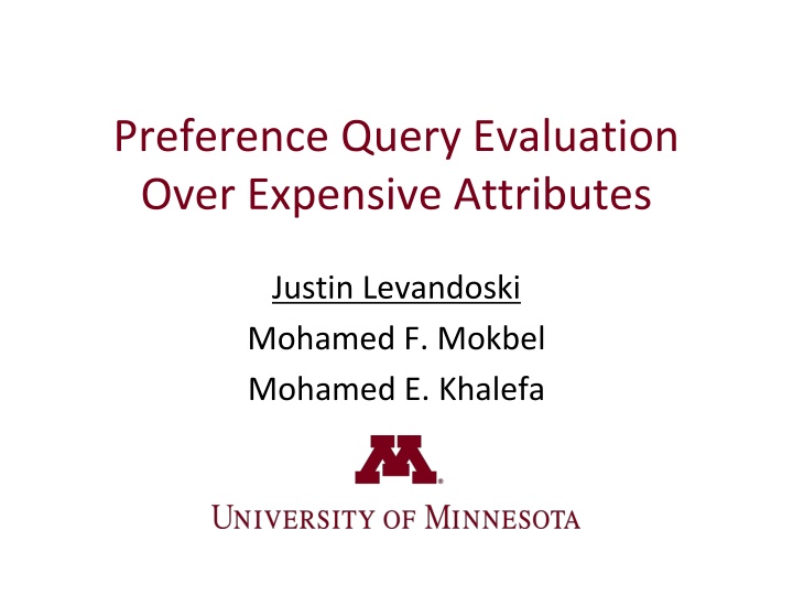 preference query evaluation over expensive n.w