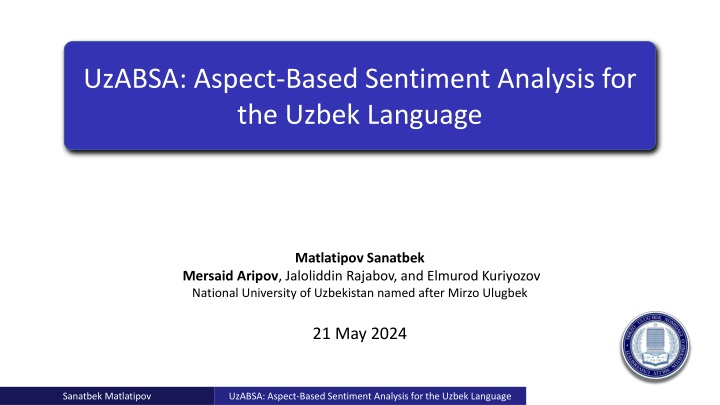 uzabsa aspect based sentiment analysis n.w