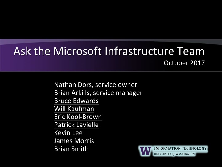 ask the microsoft infrastructure team n.w