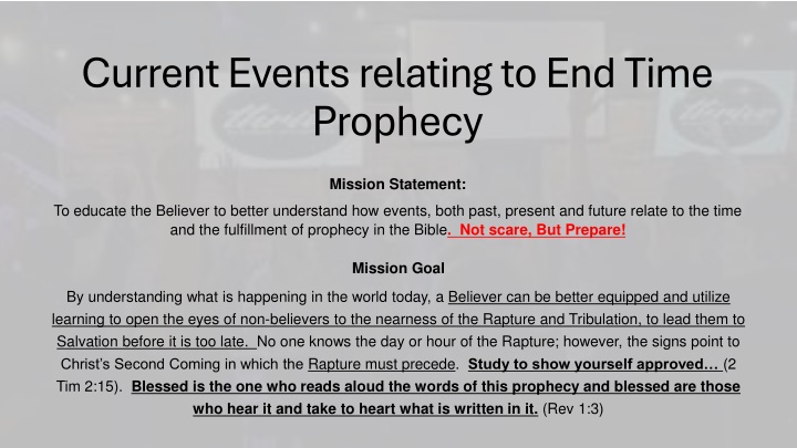 current events relating to end time prophecy n.w