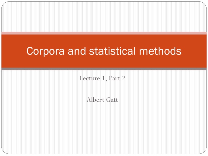 corpora and statistical methods n.w