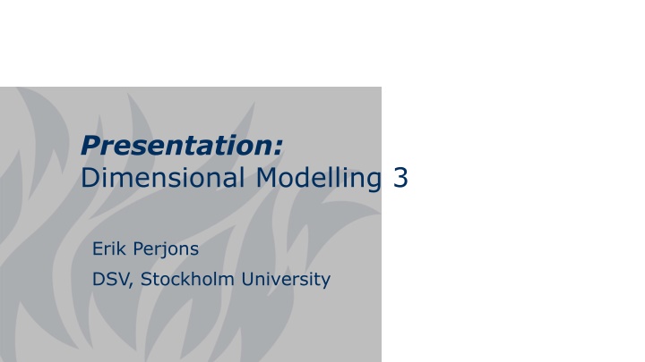 presentation dimensional modelling 3 n.w