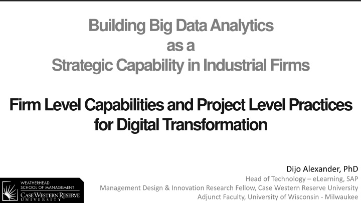 building big data analytics as a strategic n.w