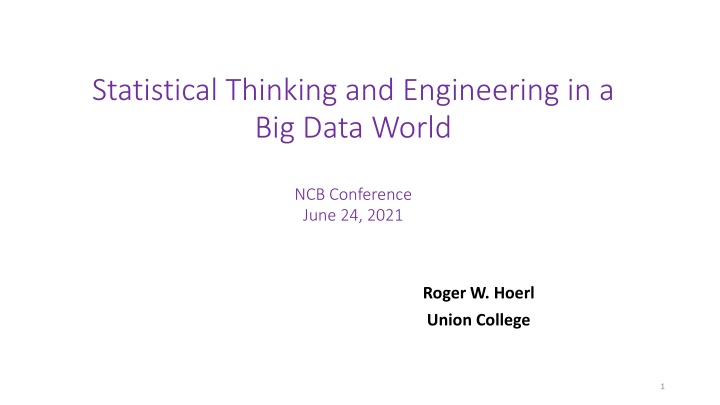 statistical thinking and engineering n.w