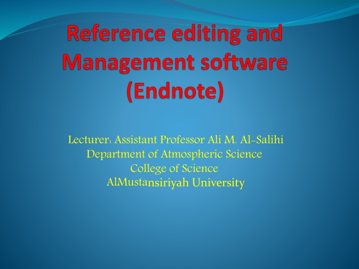 lecturer assistant professor ali m al salihi n.w