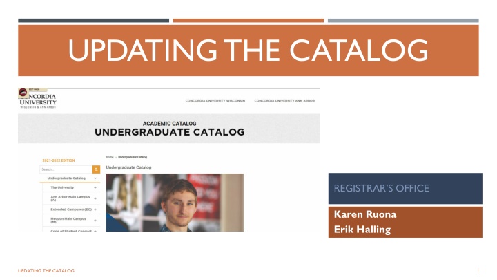 updating the catalog n.w