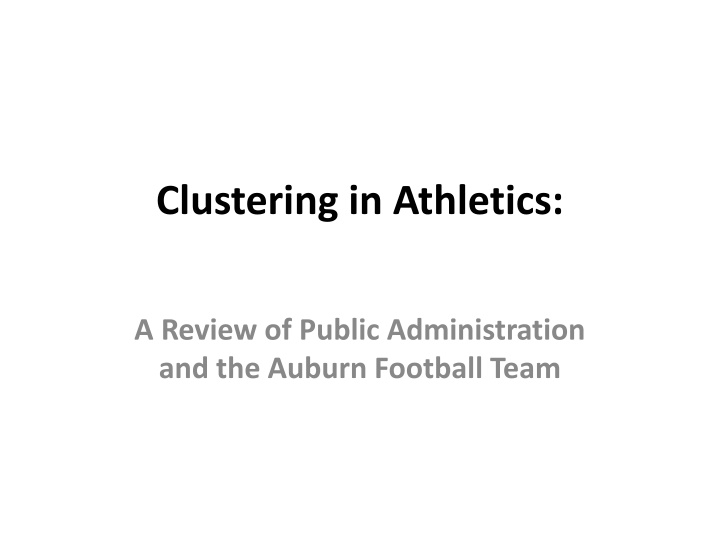 clustering in athletics n.w