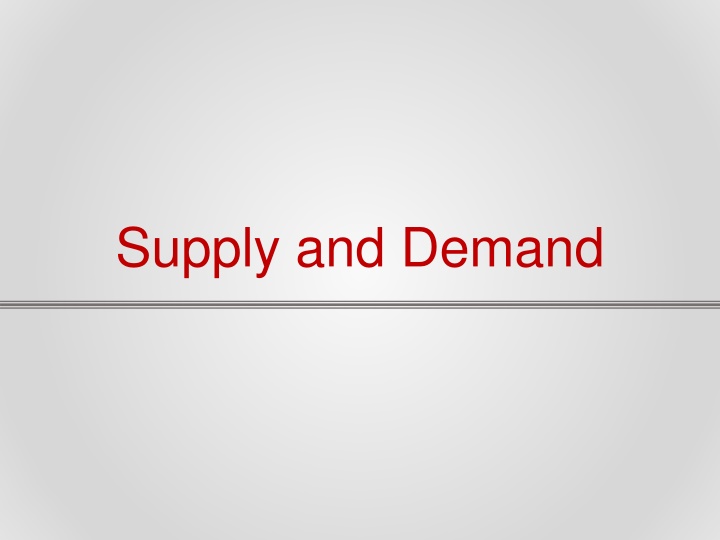 supply and demand n.w