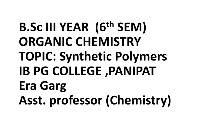 b sc iii year 6 th sem organic chemistry topic n.w