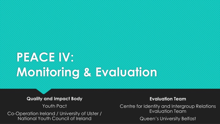 peace iv monitoring evaluation n.w