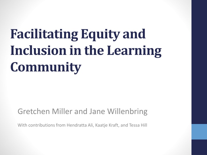 facilitating equity and inclusion in the learning n.w