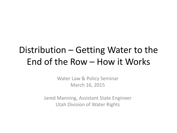 distribution getting water n.w