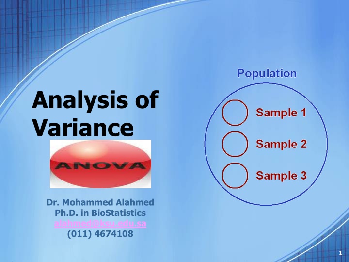 analysis of variance n.w