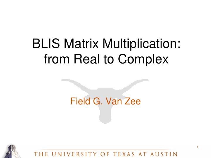 blis matrix multiplication from real to complex n.w