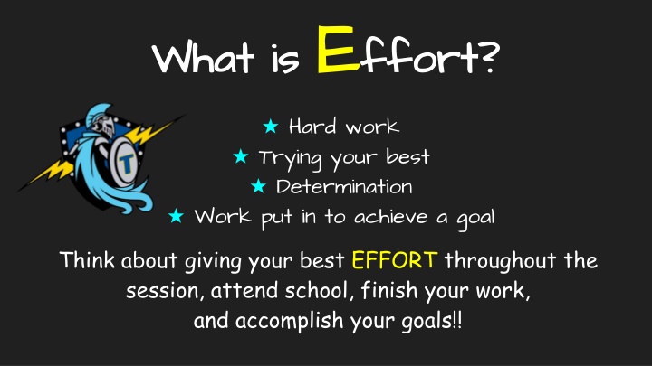 what is e e ffort hard work trying your best n.w