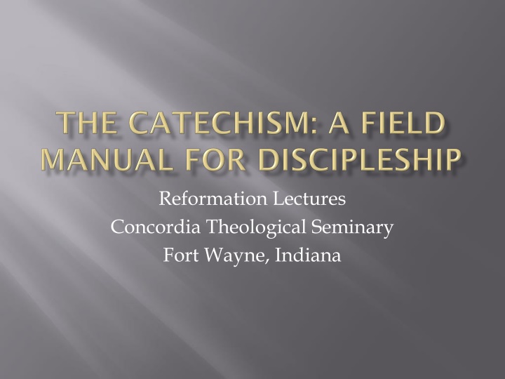 reformation lectures concordia theological n.w