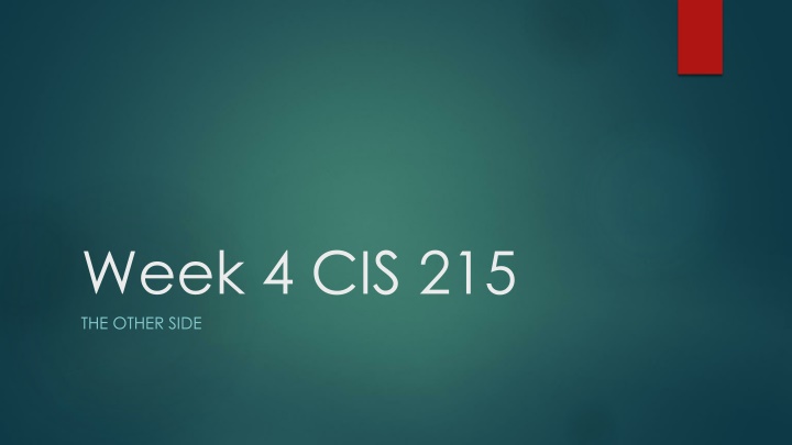 week 4 cis 215 the other side n.w