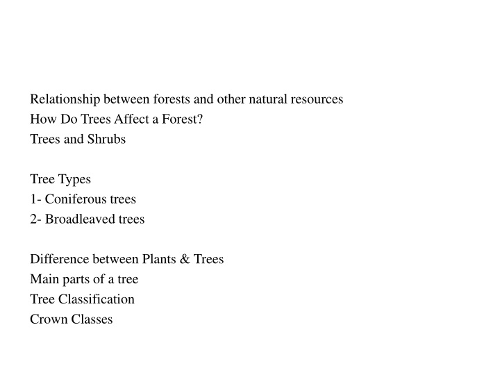 relationship between forests and other natural n.w