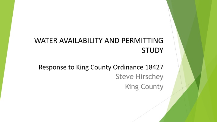 water availability and permitting n.w