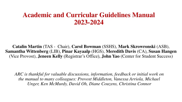 academic and curricular guidelines manual 2023 n.w