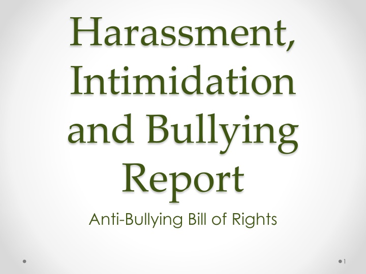 harassment intimidation and bullying report anti n.w