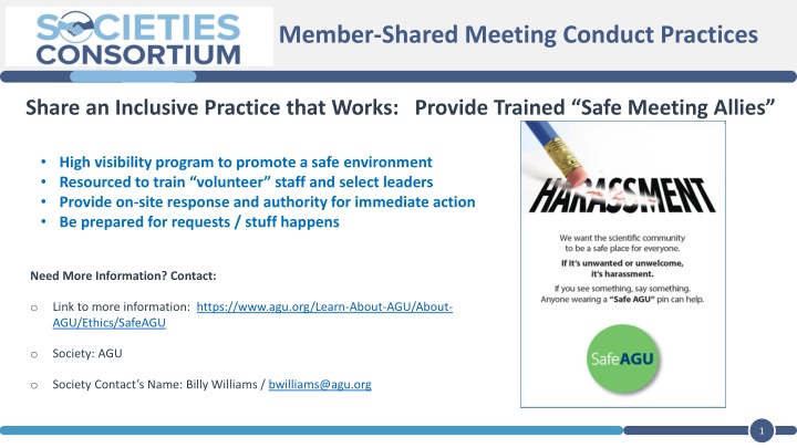 member shared meeting conduct practices n.w