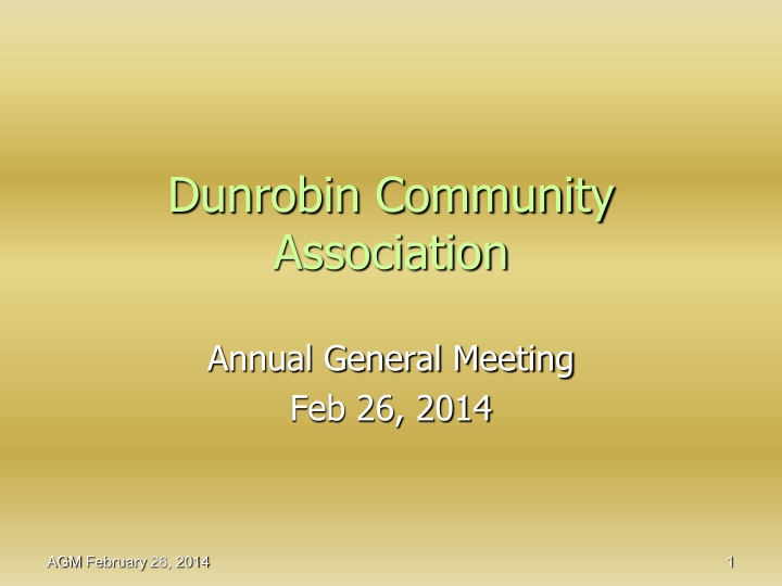 Dunrobin Community Association Annual General Meeting Summary