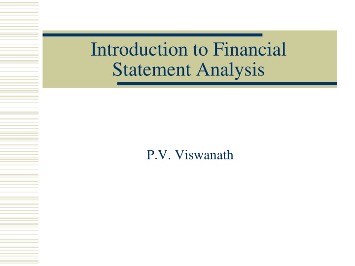 introduction to financial statement analysis n.w