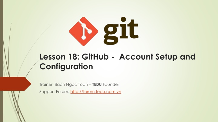lesson 18 github account setup and configuration n.w