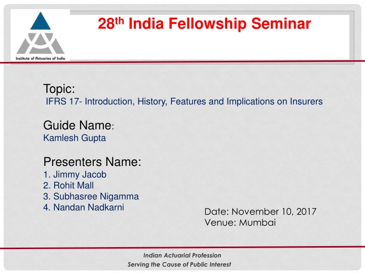 28 th india fellowship seminar n.w