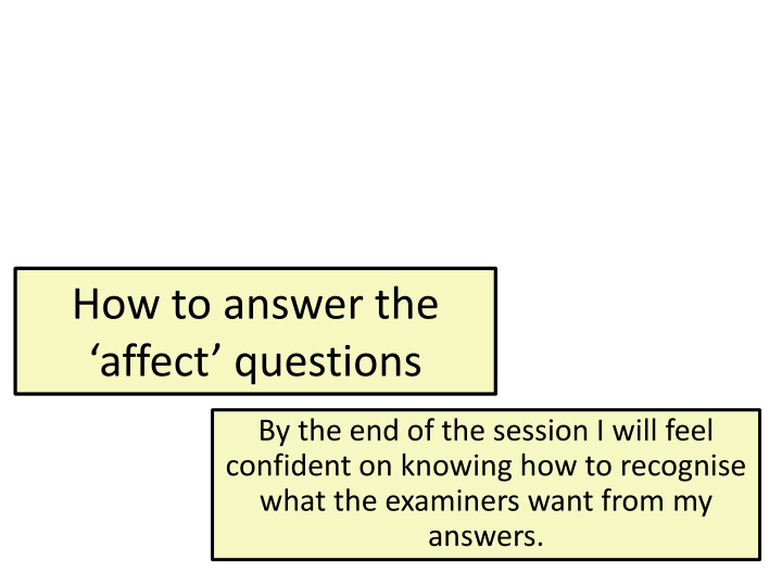 how to answer the affect questions n.w