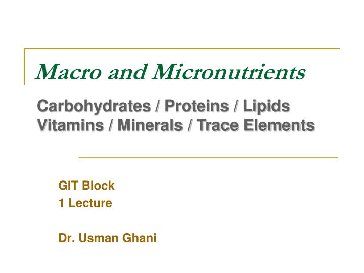 macro and micronutrients n.w