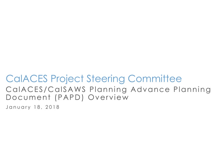 calaces project steering committee calaces n.w