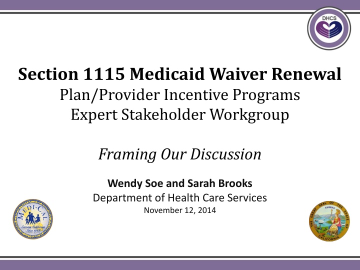 section 1115 medicaid waiver renewal plan n.w