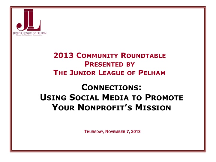 2013 c ommunity r oundtable p resented n.w