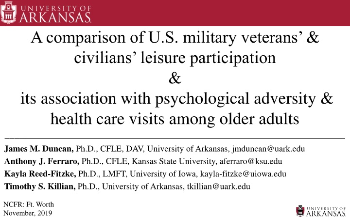 a comparison of u s military veterans civilians n.w